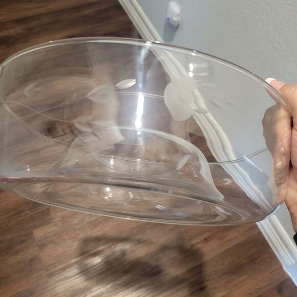 Princess House Clear Crystal Chip N Dip Bowl Handblown Cut Heritage Pattern 401 - Picture 5 of 7